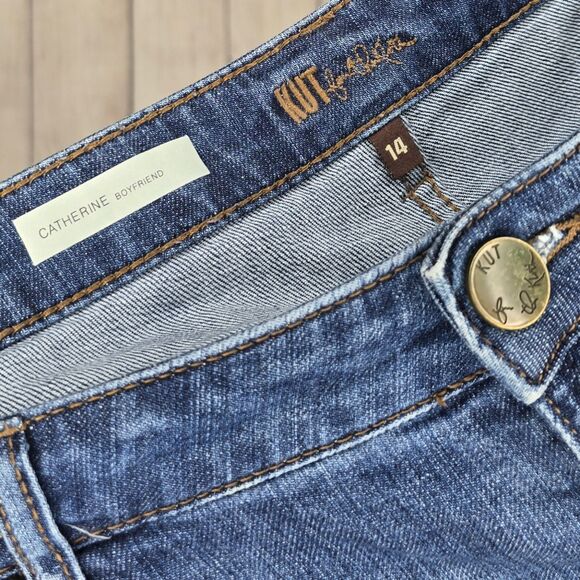 Kut from the Kloth Catherine Mid Rise Boyfriend Denim Jeans Size 14 - Picture 9 of 9